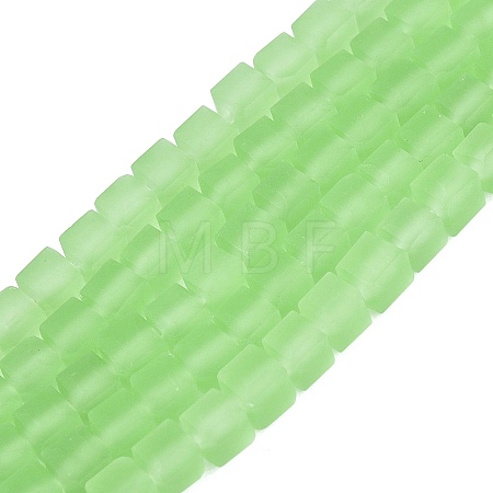Transparent Frosted Glass Beads Strands GLAA-N072-01A-A08-1