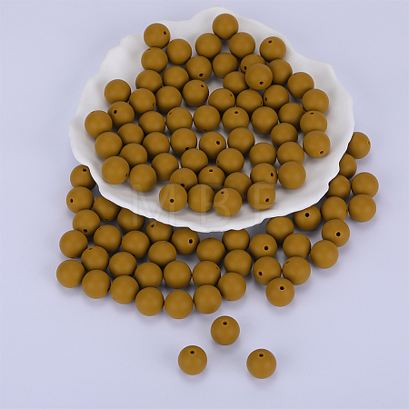 Round Silicone Focal Beads SI-JX0046A-101-1