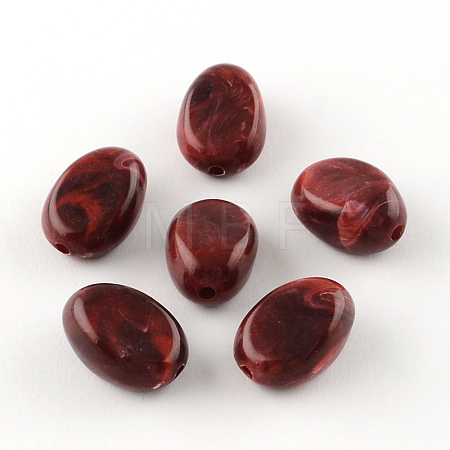 Oval Imitation Gemstone Acrylic Beads X-OACR-R052-05-1