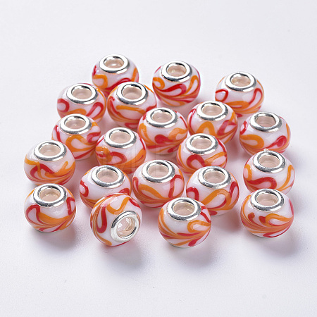 Handmade Lampwork European Beads LAMP-S193-008T-1