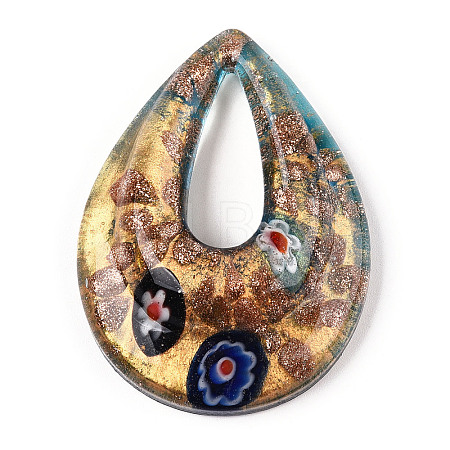 Handmade Gold Sand Lampwork Big Pendants LAMP-S189-14D-1