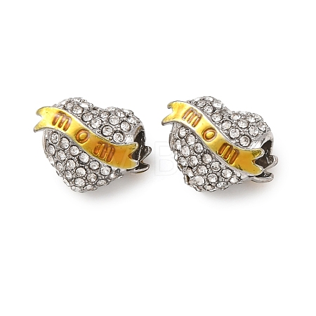 Mother's Day Alloy Rhinestone European Beads PALLOY-K014-03P-1