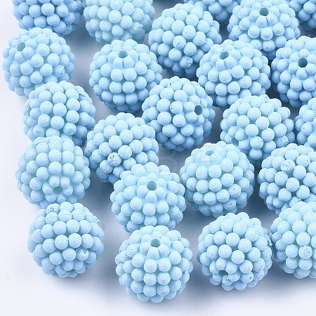 Rubberized Style Acrylic Beads LS-MACR-T022-02C-1