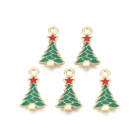 Rack Plating Alloy Enamel Pendants ENAM-N055-168-1