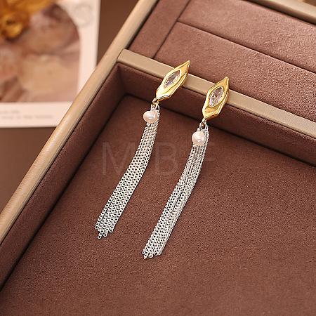 Brass & Cubic Zirconia Stud Earrings WGEC3A8-01-1