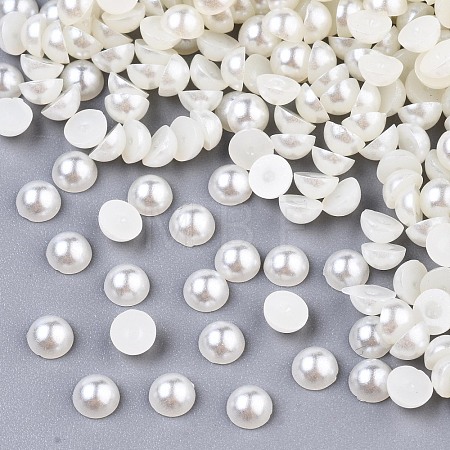 10000pcs ABS Plastic Imitation Pearl Cabochons SACR-S738-4mm-Z24-1