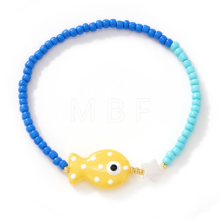 Handmade Porcelain & Resin Beads Stretch Bracelets for Women RS1476-3-1