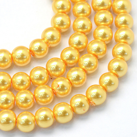 Baking Paint Pearlized Glass Pearl Round Bead Strands HY-Q003-6mm-56-1