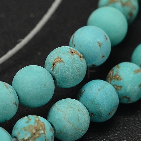 Frosted Round Natural Magnesite Beads Strands G-I168-06-8mm-1