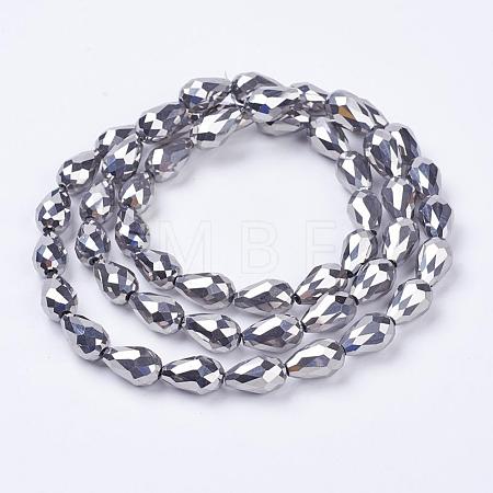 Electroplate Glass Beads Strands EGLA-D017-15x10mm-7-1
