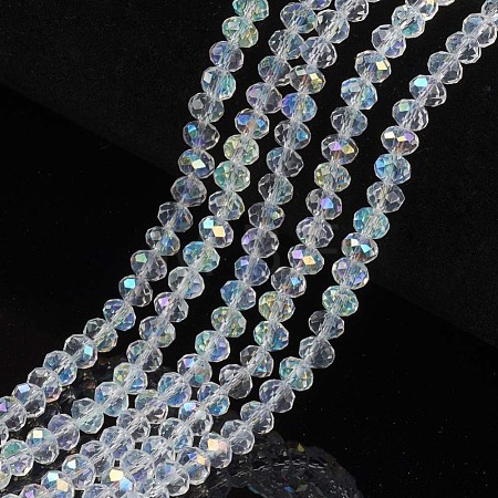 Electroplate Glass Beads Strands X-EGLA-A034-T10mm-L19-1