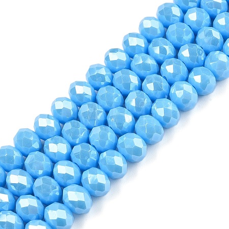 Electroplate Glass Beads Strands EGLA-A044-P8mm-A08-1