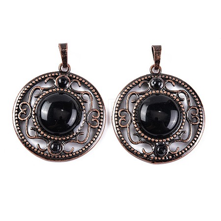 Natural Obsidian Pendants G-Q158-03-07-1