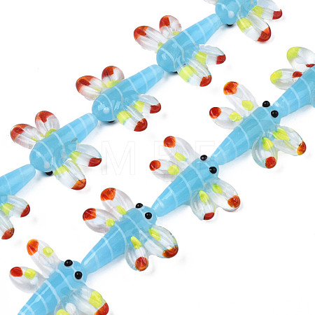 Autumn Theme Handmade Lampwork Beads Strands LAMP-Q031-017B-1