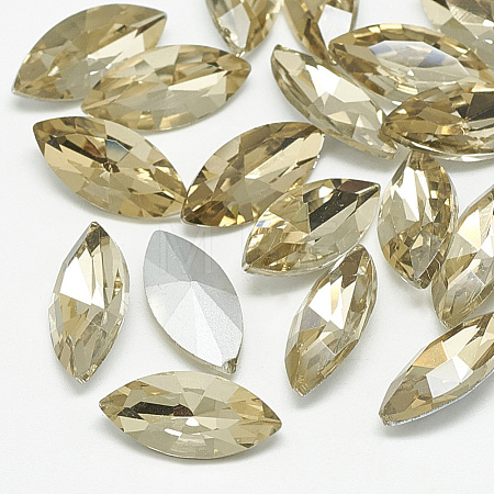 Pointed Back Glass Rhinestone Cabochons RGLA-T083-5x10mm-04-1
