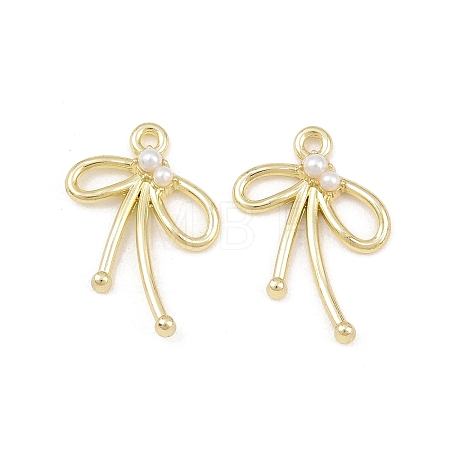 Alloy with ABS Plastic Imitation Pearl Pendants AL-CBA15FB-16G-1