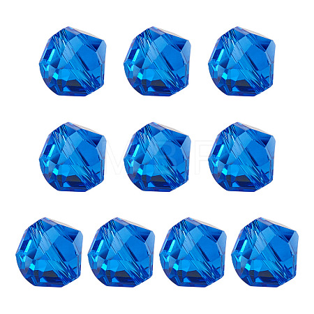 10Pcs Glass Imitation Austrian Crystal Beads GLAA-TADJ0001-11F-1