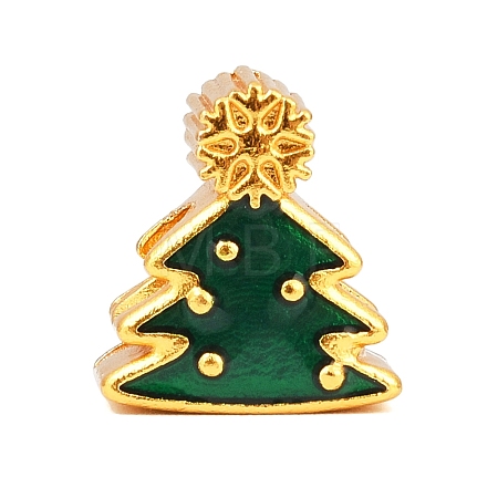 Christams Brass Enamel European Beads LS-KK-F922-03B-G-1