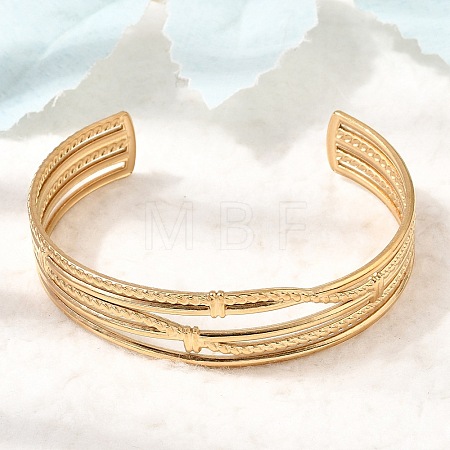 304 Stainless Steel Multi-strand Cuff Bangles for Women SA-CBA82C8-06G-1