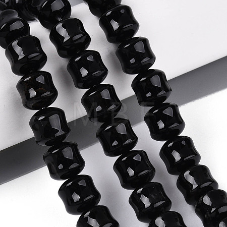 Natural Black Onyx(Dyed & Heated) Beads Strands G-N353-06A-08-1