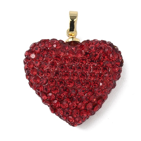Brass Rhinestone Pendants KK-K293-48C-G-1