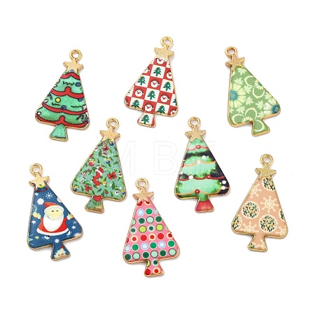 Christmas Theme Rack Plating Alloy Pendants FIND-M020-02G-1