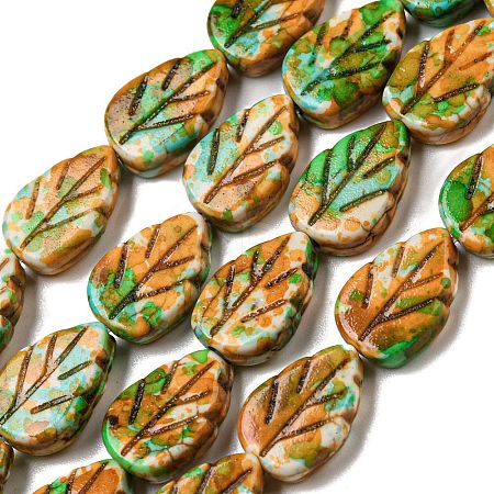 Spray Painted Synthetic Turquoise Beads Strands G-E617-A06-02-1