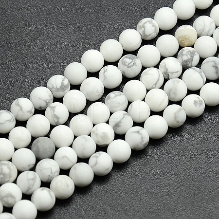 Frosted Howlite Round Bead Strands G-M064-4mm-12-1