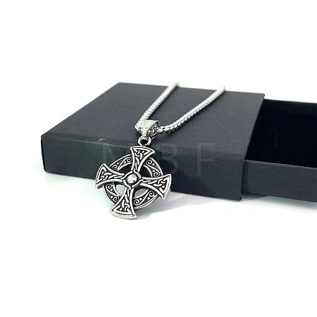 Viking Cross Stainless Steel Pendant Necklaces for Men Women IC1039-1