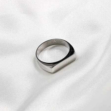 Rectangle 304 Stainless Steel Finger Rings for Men FS-WGDBD74-08-1