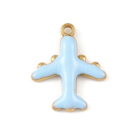 304 Stainless Steel Enamel Pendants STAS-G395-02G-02-1
