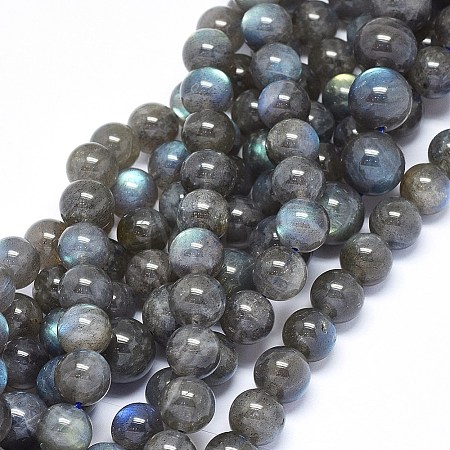 Natural Labradorite Beads Strands G-F602-04-8mm-01-1