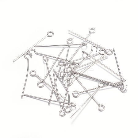 Tarnish Resistant 304 Stainless Steel Eye Pins STAS-O105-01P-0.6x25mm-1