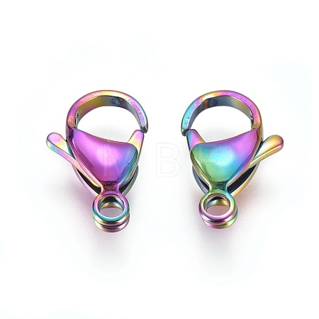 Ion Plating(IP) 304 Stainless Steel Lobster Claw Clasps X-STAS-E475-02B-1