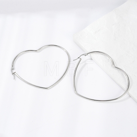 Tarnish Resistant 201 Stainless Steel Hoop Earrings EJEW-A052-09C-1