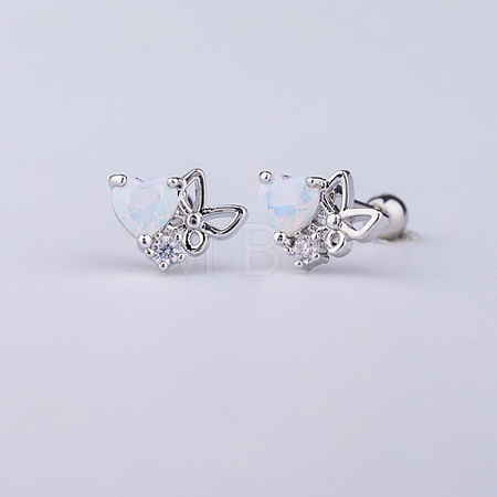 Brass Pave Clear Cubic Zirconia Cartilage Earrings FS-WGEDAE7-03-1