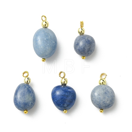 Natural Blue Aventurine(Dyed & Heated) Pendants PALLOY-JF05381-1