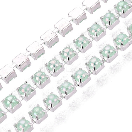 Iron & ABS Plastic Imitation Pearl Tennis Chains CH-Q006-01A-15-1