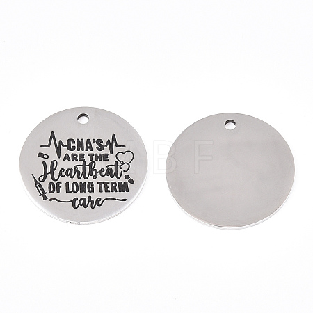 Non-Tarnish 201 Stainless Steel Pendants STAS-T064-38P-24-1