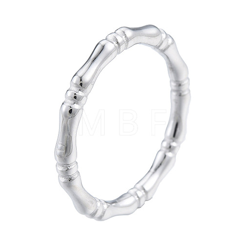 201 Stainless Steel Bamboo Sticker Finger Ring for Men Women RJEW-N038-128P-1