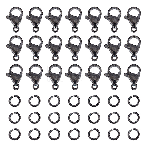 60Pcs 2 Style 304 Stainless Steel Lobster Claw Clasps STAS-DC0002-26-1
