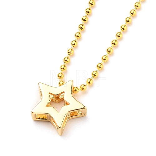 Brass Star Pendant Necklaces NJEW-JN03143-03-1