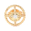 Brass Micro Pave Clear Cubic Zirconia Adjustable Ring Components KK-G551-07G-2