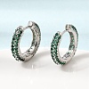 Brass Micro Pave Cubic Zirconia Hoop Earrings KK-CBA8324-24P-5