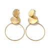 304 Stainless Steel Ring Dangle Stud Earrings for Women EJEW-Q781-29G-1