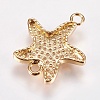 Brass Micro Pave Cubic Zirconia Links ZIRC-I018-10A-G-NR-2
