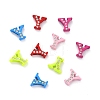 Spray Painted Zinc Alloy Slide Charms ALRI-WH0005-13Y-1