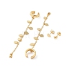 Rack Plating Brass Cuff Earrings for Women EJEW-G394-07A-G-2