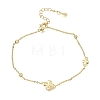 Brass Micro Pave Clear Cubic Zirconia Four Leaf Clover Link Bracelets KK-CBAED06-02G-4