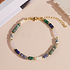 Natural & Synthetic Mixed Stone Heishi Beaded Bracelets with 304 Stainless Steel End Chains for Women YZ9262-1